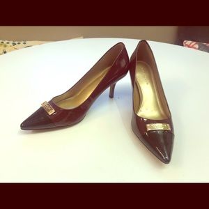 Coach patent leather pointed toe heel